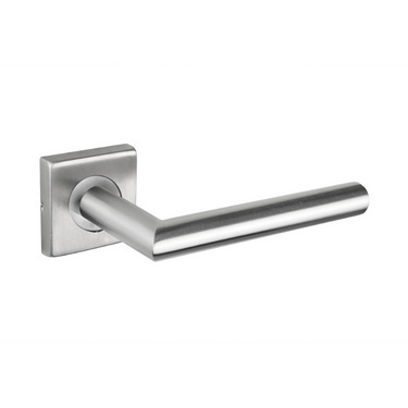 Mantua door handle stainless steel with square rosette