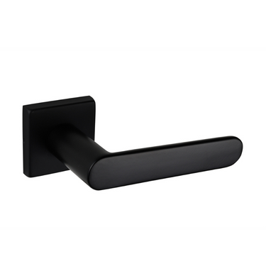 Novara door handle black with square rosette