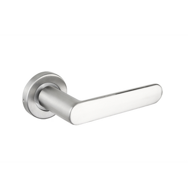 Novara door handle stainless steel with round rosette