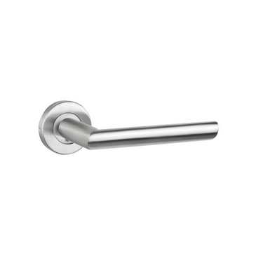Ragusa door handle stainless steel with round rosette