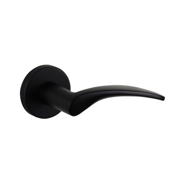 Lodini door handle black with round rosette