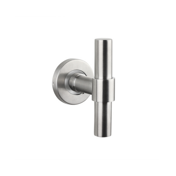 Pesaro door handle stainless steel with round rosette