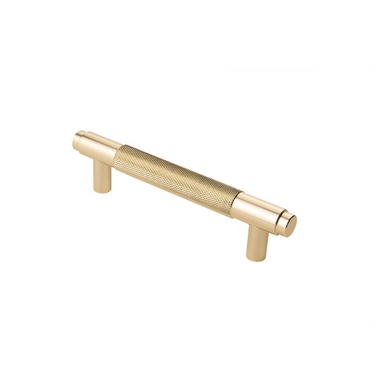 Handle ribbed matt gold 128 mm - drilling distance 96 mm