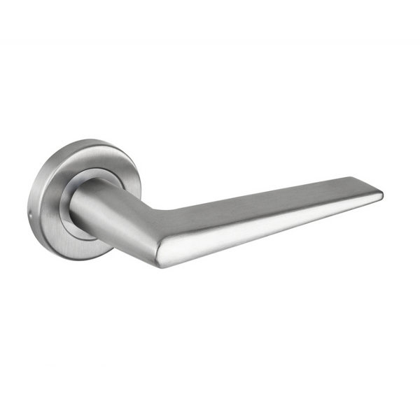 Modena door handle stainless steel with round rosette