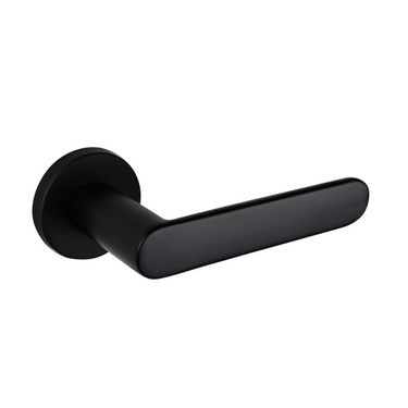 Novara door handle black with round rosette