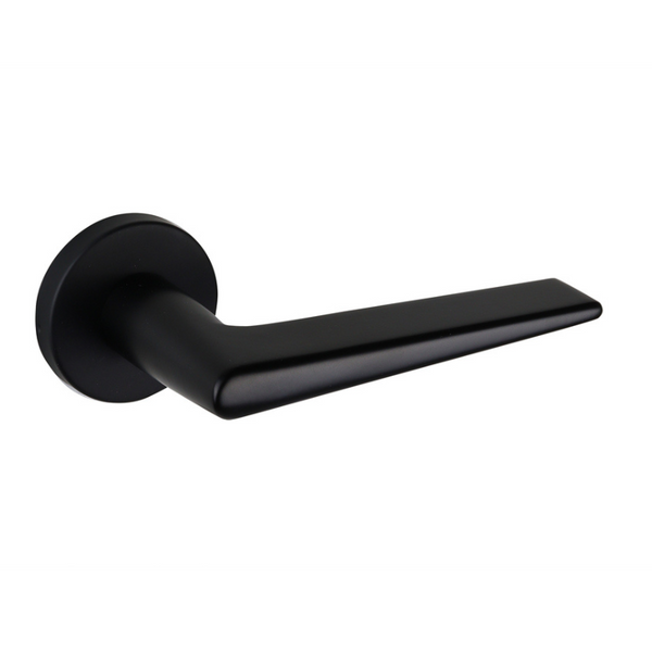 Modena door handle black with round rosette