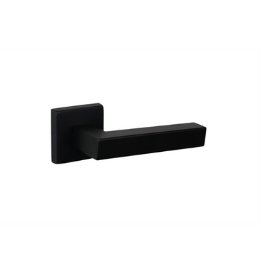 Viterbo door handle black with square rosette