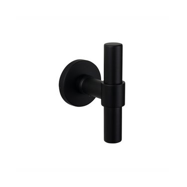 Pesaro door handle black with round rosette