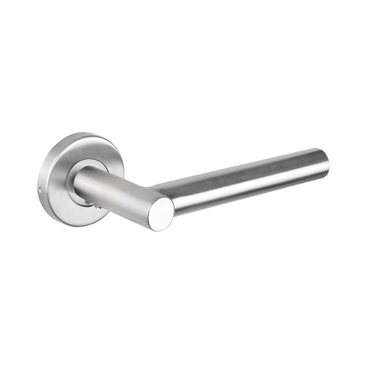 Grossetto door handle stainless steel with round rosette