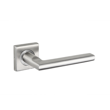 Teramo door handle stainless steel with square rosette