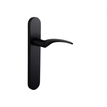 Lodini door handle black with rounded shield