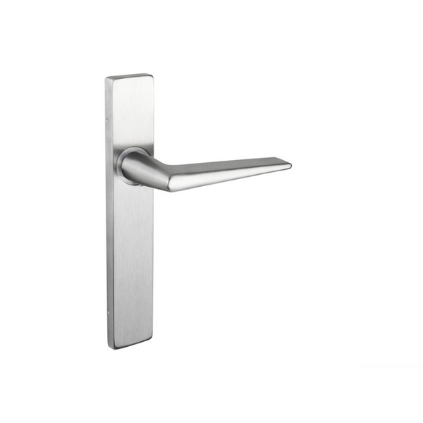 Modena door handle stainless steel with rectangular shield
