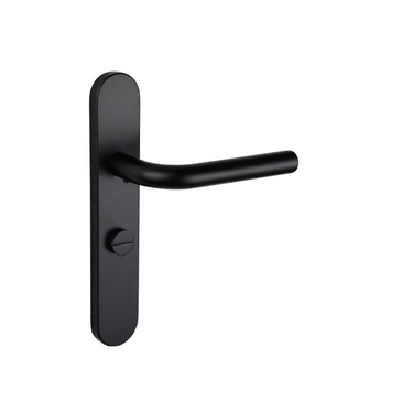 Oristano door handle black with rounded shield WC63/8 bathroom lock