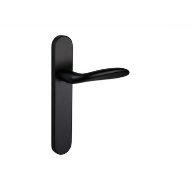 Benevento door handle black with rounded shield