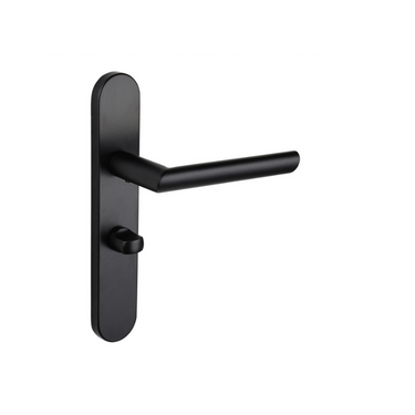 Ragusa door handle black with rounded shield WC63/8 bathroom lock