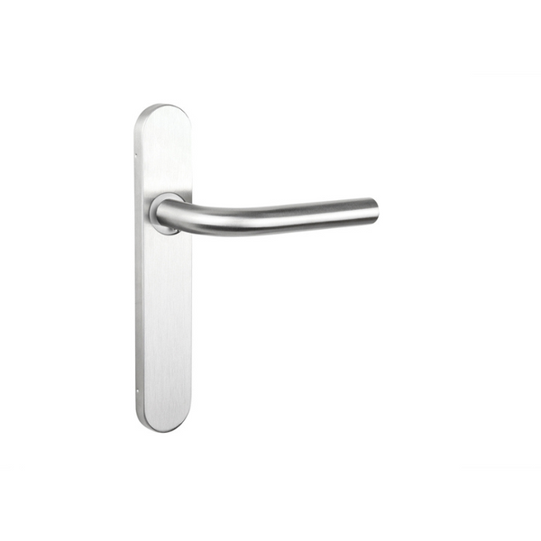 Oristano door handle stainless steel with rounded shield