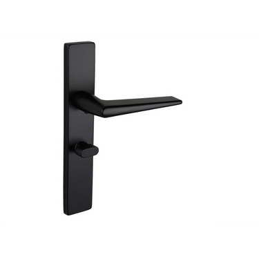 Modena door handle black with rectangular shield WC63/8 bathroom lock
