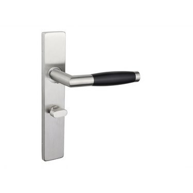 Ascoli door handle stainless steel with rectangular shield WC63/8 bathroom lock