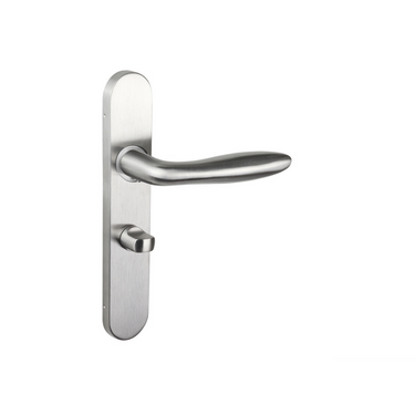 Pratona door handle stainless steel with rounded shield WC63/8 bathroom lock