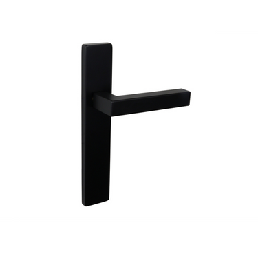 Viterbo door handle black with rectangular shield