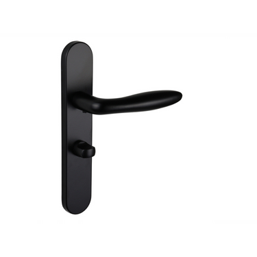Pratona door handle black with rounded shield WC63/8 bathroom lock