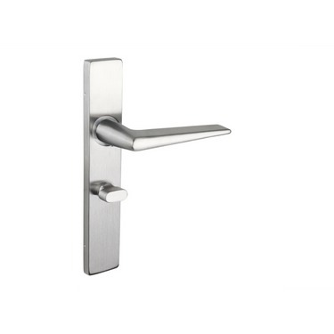 Modena door handle stainless steel with rectangular shield WC63/8 bathroom lock