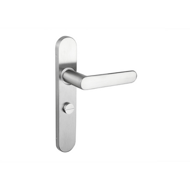 Novara door handle stainless steel with rounded shield WC63/8 bathroom lock