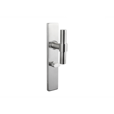 Pesaro door handle stainless steel with rectangular shield WC63/8 bathroom lock