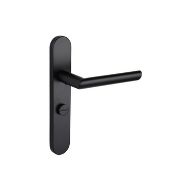 Ragusa door handle black with rounded shield WC63/8 bathroom lock