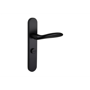 Benevento door handle black with rounded shield WC63/8 bathroom lock