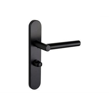 Grossetto door handle black with rounded shield WC63/8 bathroom lock