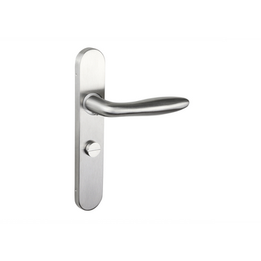 Pratona door handle stainless steel with rounded shield WC63/8 bathroom lock