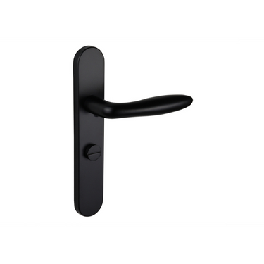 Pratona door handle black with rounded shield WC63/8 bathroom lock