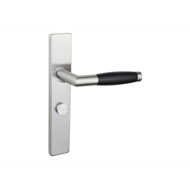 Ascoli door handle stainless steel with rectangular shield WC63/8 bathroom lock