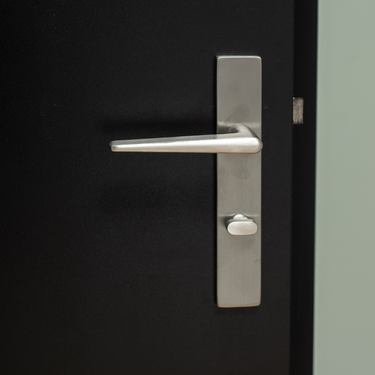 Modena door handle stainless steel with rectangular shield WC63/8 bathroom lock
