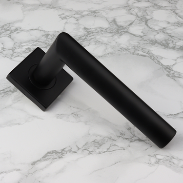Ragusa door handle black with square rosette