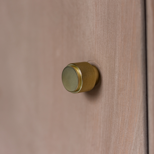 Cabinet knob Ribbed Satin gold 20x25 mm
