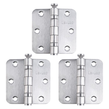 3 pieces Ball-bearing Hinge rounded Stainless Steel 76x76x2.5 mm