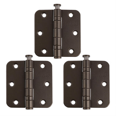 3 pieces Ball Bearing Hinge rounded Bronze 76x76x2.5 mm