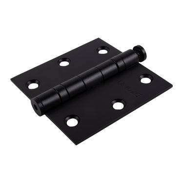 3 pieces Butt Hinge straight Black 76x76x2.5 mm