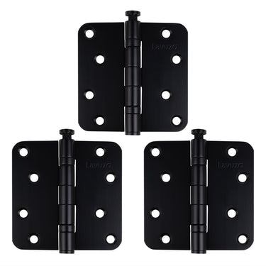 3 pieces Ball bearing hinge rounded Black 89x89x2.5 mm