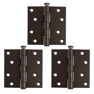 3 pieces Ball bearing hinge straight Bronze 89x89x2.5 mm