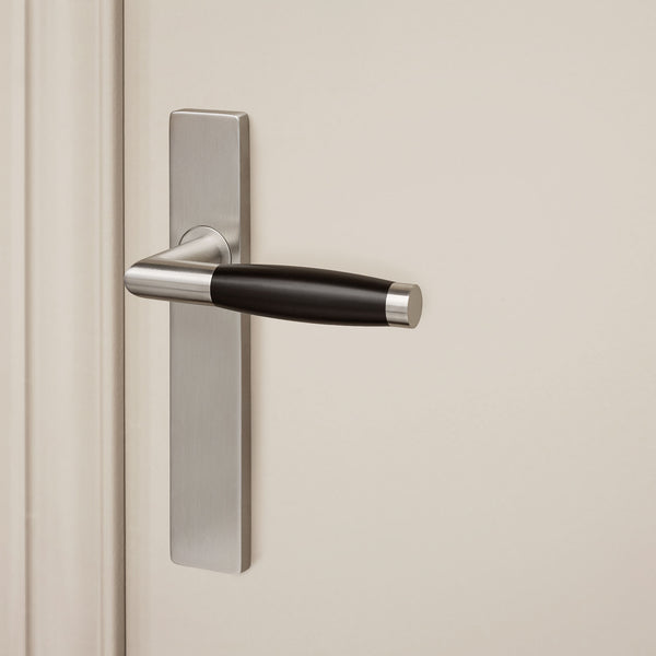 Ascoli door handle stainless steel with rectangular shield
