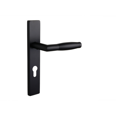 Ascoli door handle black with rectangular shield PC72