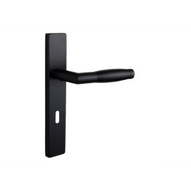 Ascoli door handle black with rectangular shield SL72