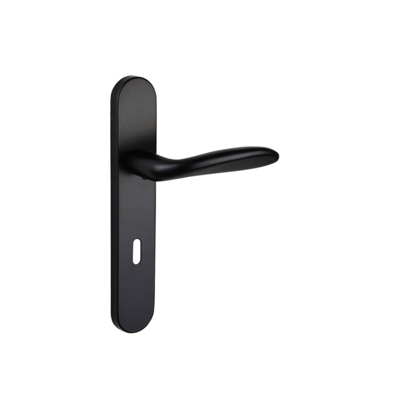 Kids Handle Rounded Benevento door handle black with rounded shield SL72 – Lavuzo