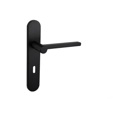 Caserta door handle black with rounded shield SL72