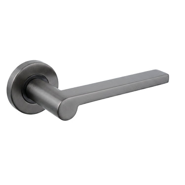Caserta door handle Gun Metal PVD coated with round rose
