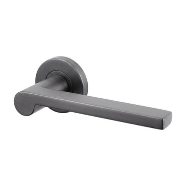 Caserta door handle Gun Metal PVD coated with round rose