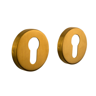 Cylinder rosettes matt gold round